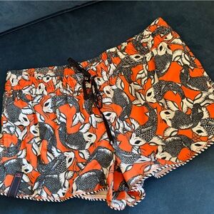 Bright Orange Koi Print Elastic Waist board active Shorts
